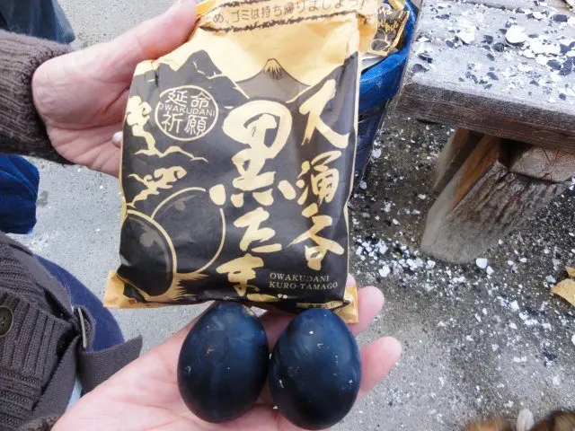 大涌谷有名的「黑鸡蛋」