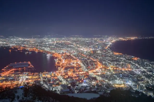 Night view of Hakodate in winter