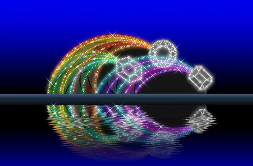 The object expressing the theme, positioned at the center of the pool