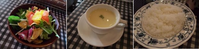 「沙拉+白飯+南瓜湯SET」（480日圓）