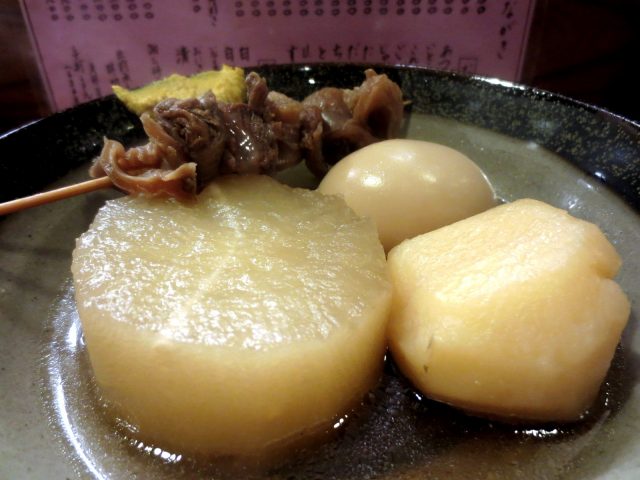 (Daikon radish, potato, egg, beef tendon)