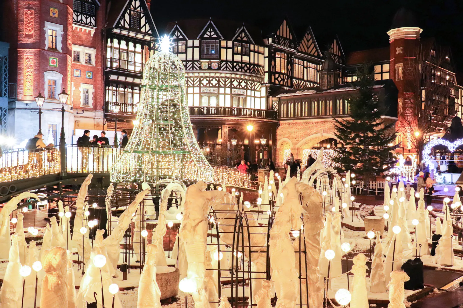 イルミネーションに照らされた美しい「白い恋人パーク」