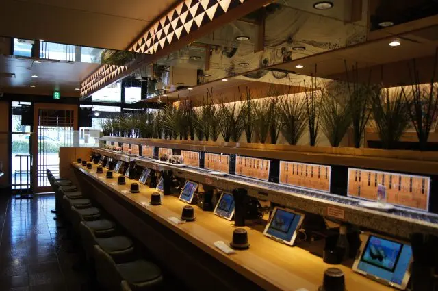 Conveyor belt sushi counter