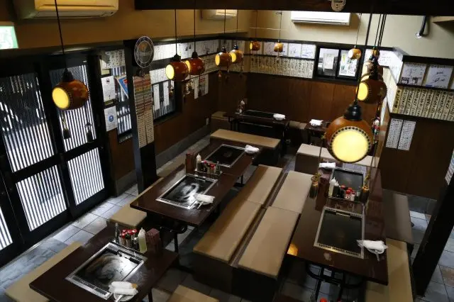 A retro-styled atmosphere inside the restaurant