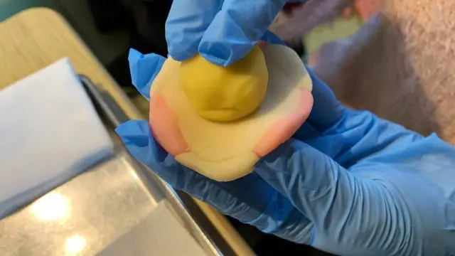 We were making the shape of Wagashi