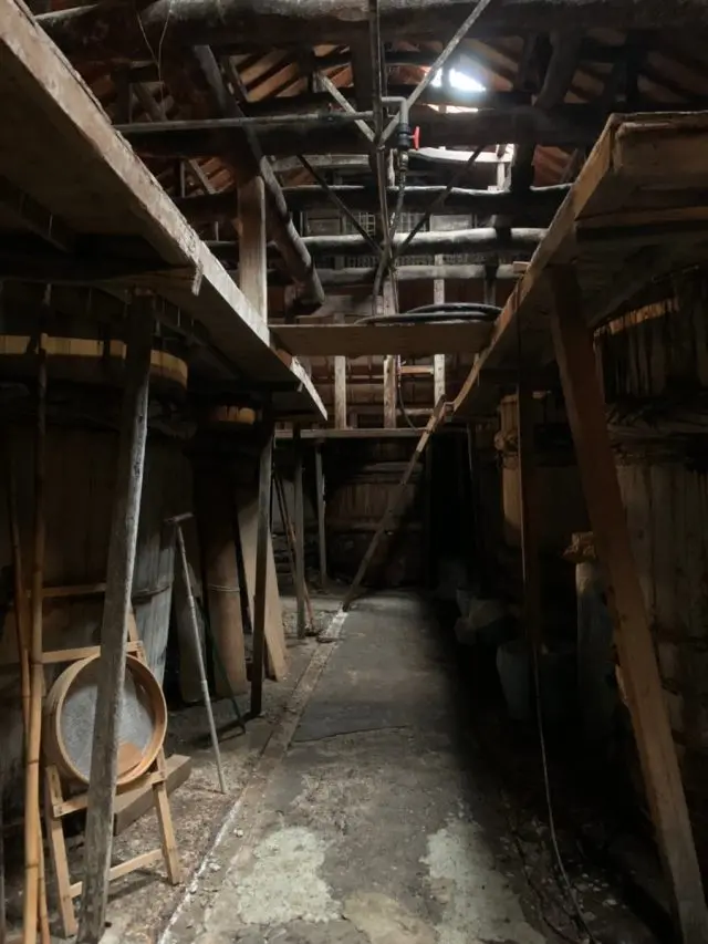 The ingredients have been fermentated in these big barrels