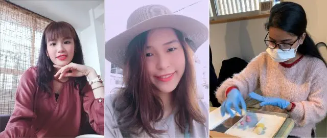 (from left) Vo Nguyen Hoang Anh, Phung Ngoc Thuy (Vietnam) and Ferdousy Rubaiya (Bangladesh)