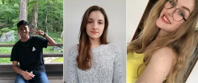 (from left) Rahman Rifat (Bangladesh), Riley Ablah (U.S.A.) and Ida Eriksson Vanemo (Sweden)