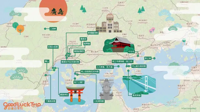 廣島必去景點地圖