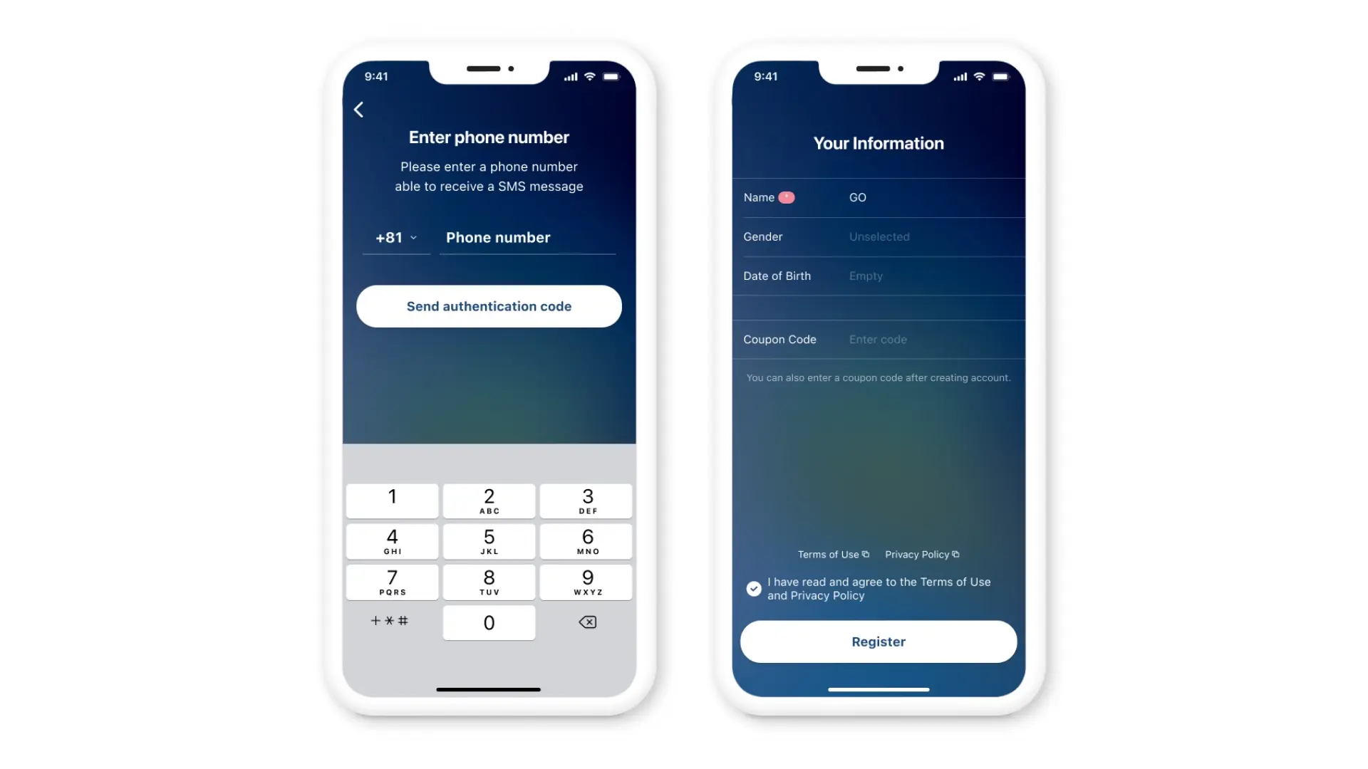 Phone number and location access settings