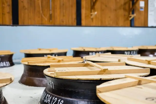The 60 pots used within the brewery were made over 100 years by craftsmen.