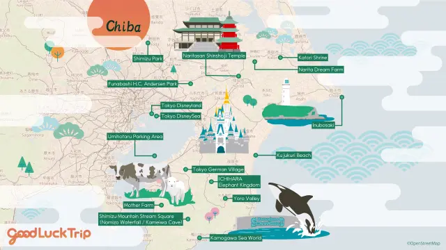 치바 관광 지도