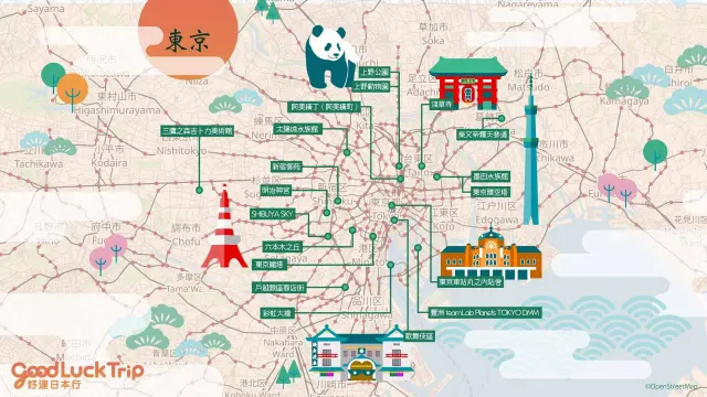 东京必去景点地图