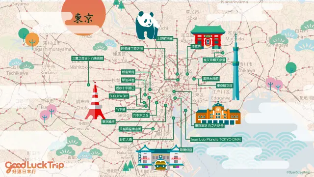 東京必去景點地圖