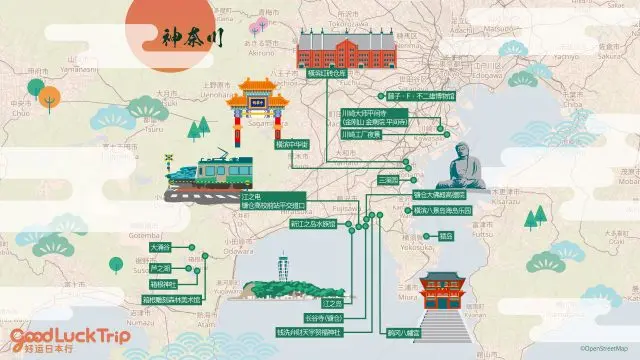 神奈川必去景点地图
