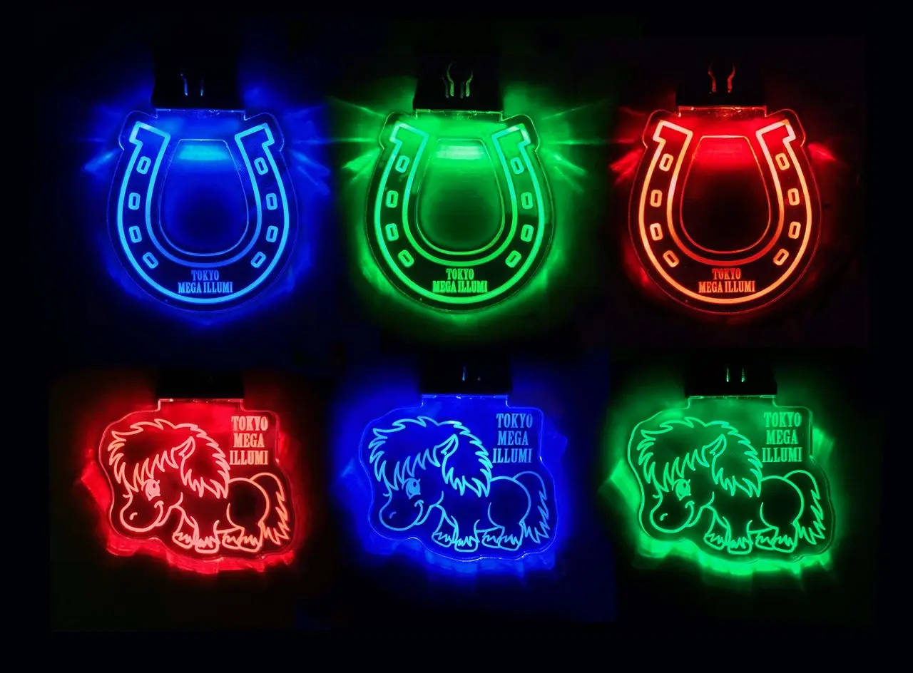 東京メガイルミオリジナルの人気商品！お馬さんや蹄鉄型の光るキーホルダー