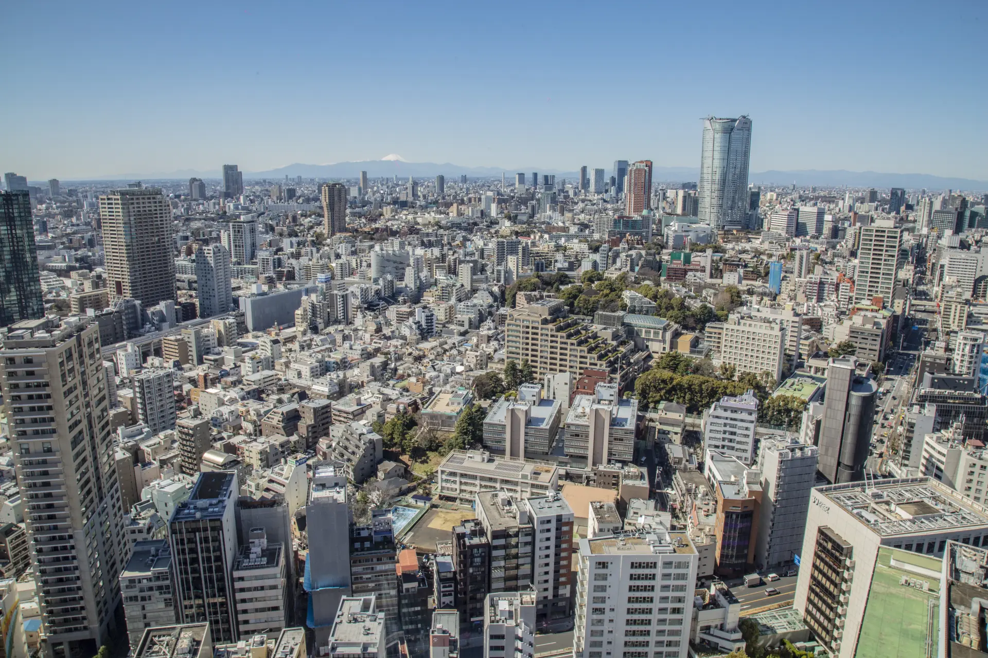 東京タワーから望む東京の街並み