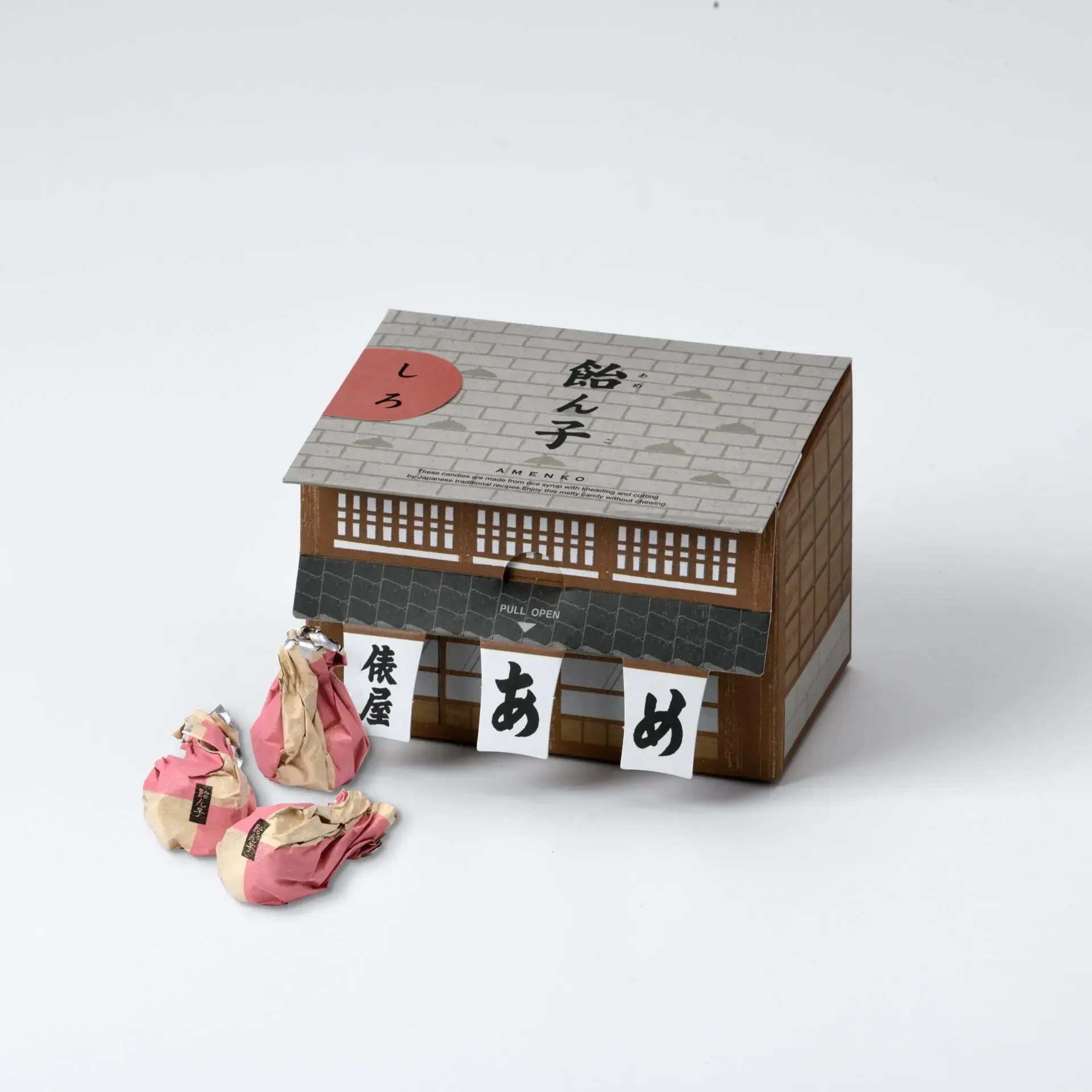 本店外觀為意象的飴果子包裝盒