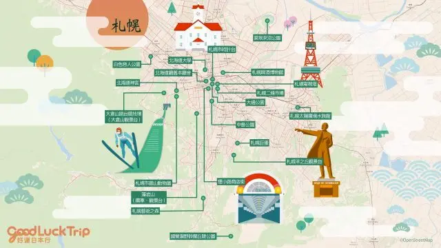札幌比去景点地图
