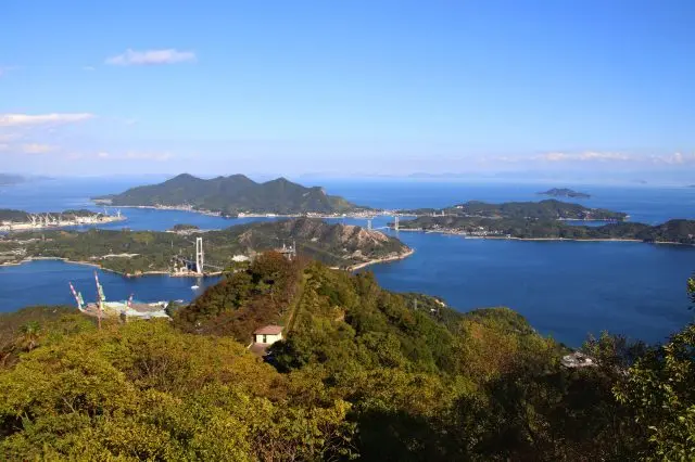 Yuge Island viewed from Mt. Sekizen on Iawagi Island. You can also see the bridge of Yumeshima Kaido
