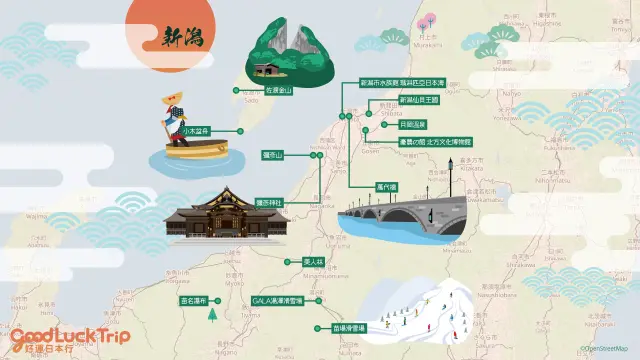 新潟必去景點地圖