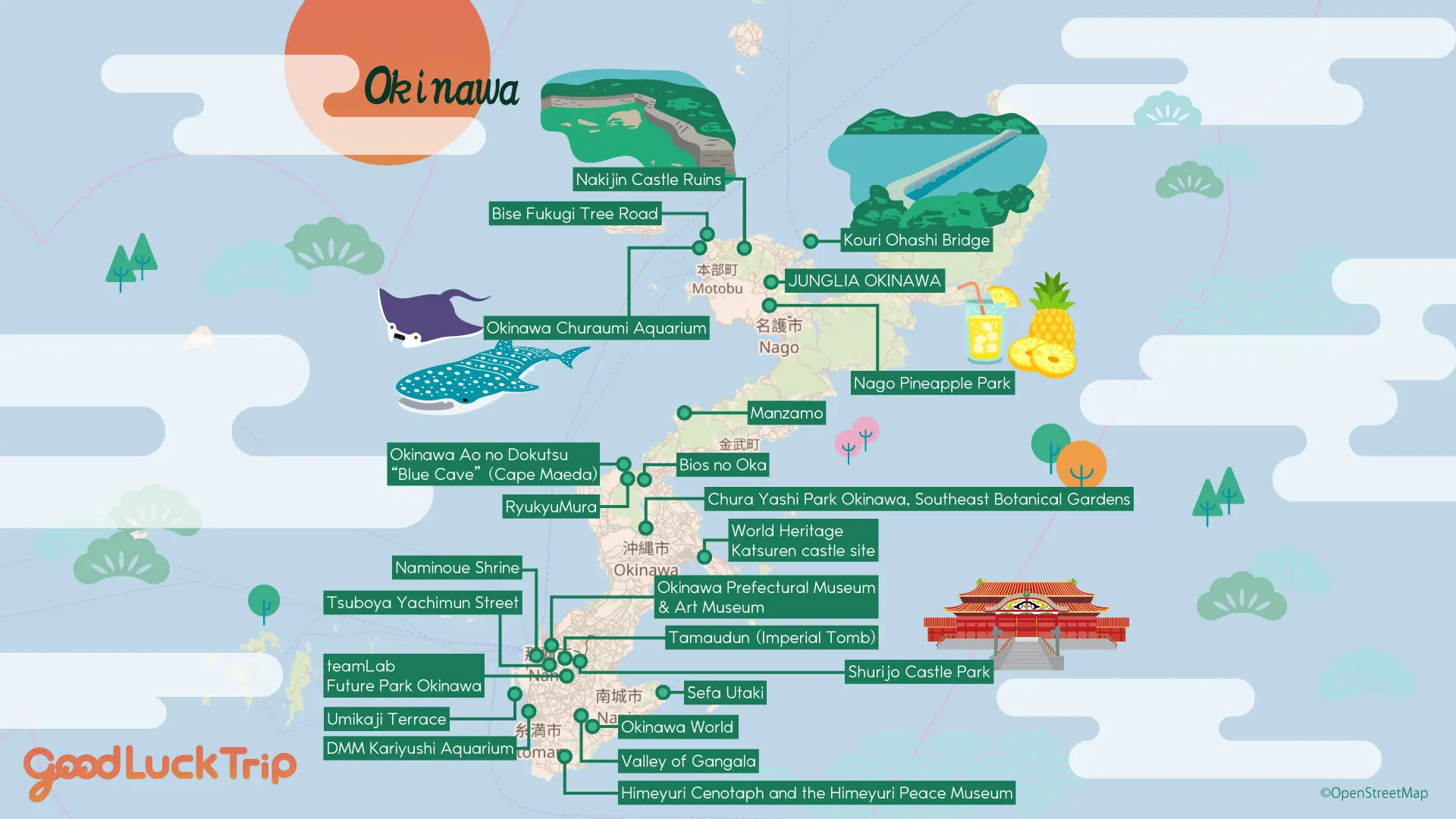Okinawa Must-Visit Attractions Map