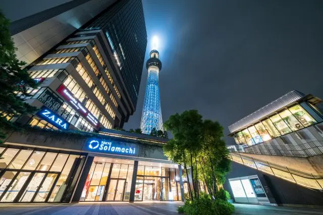 A commercial complex at the base of Tokyo Skytree, featuring a wide variety of shops and entertainment facilities.