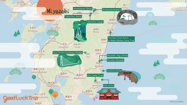แผนที่ท่องเที่ยวมิยาซากิ