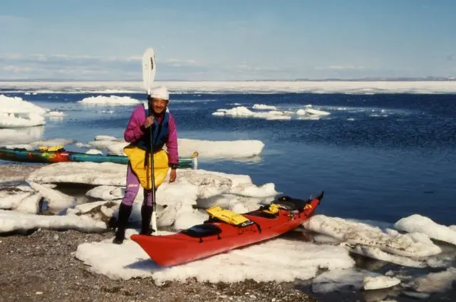 Mr. Nomoto during the expedition to the Bering Sea, Alaska, where ice floes were floating. He was 40 years old at the time.