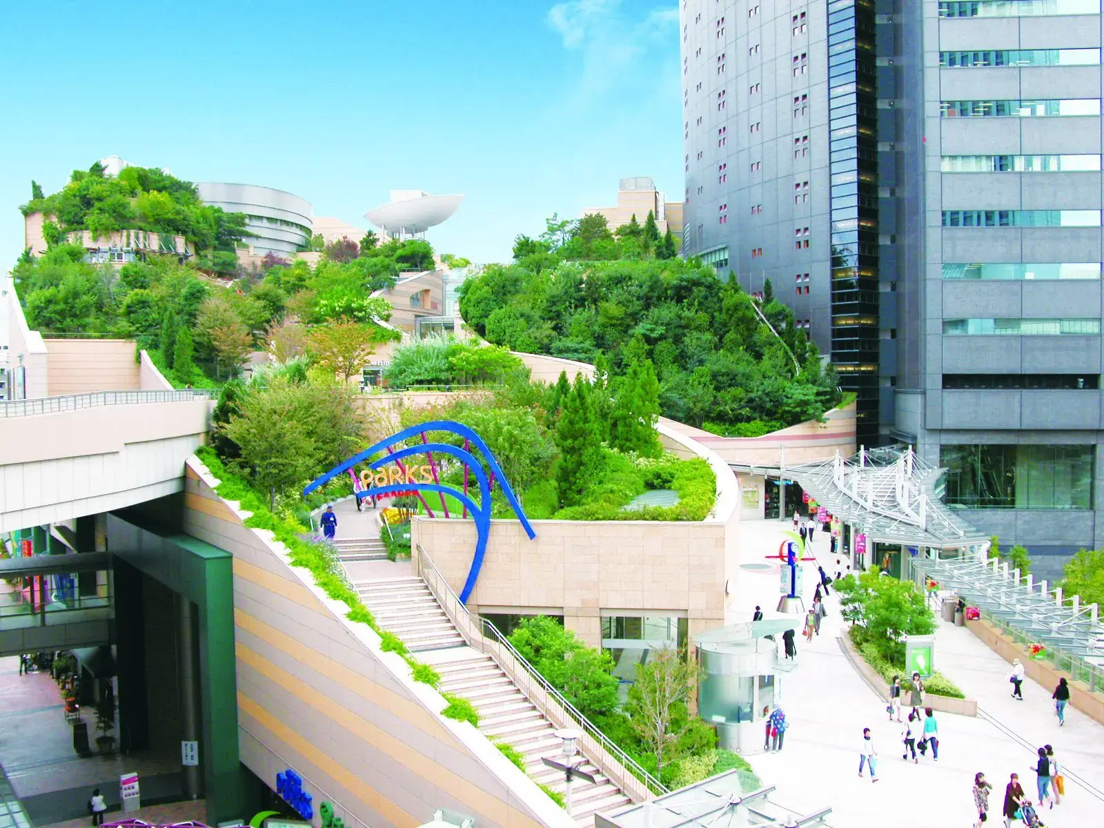 都市公園與購物中心融為一體的複合型商業設施