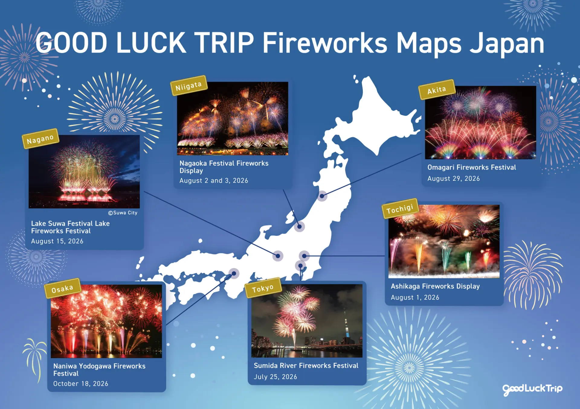 Japan Fireworks Map 2026