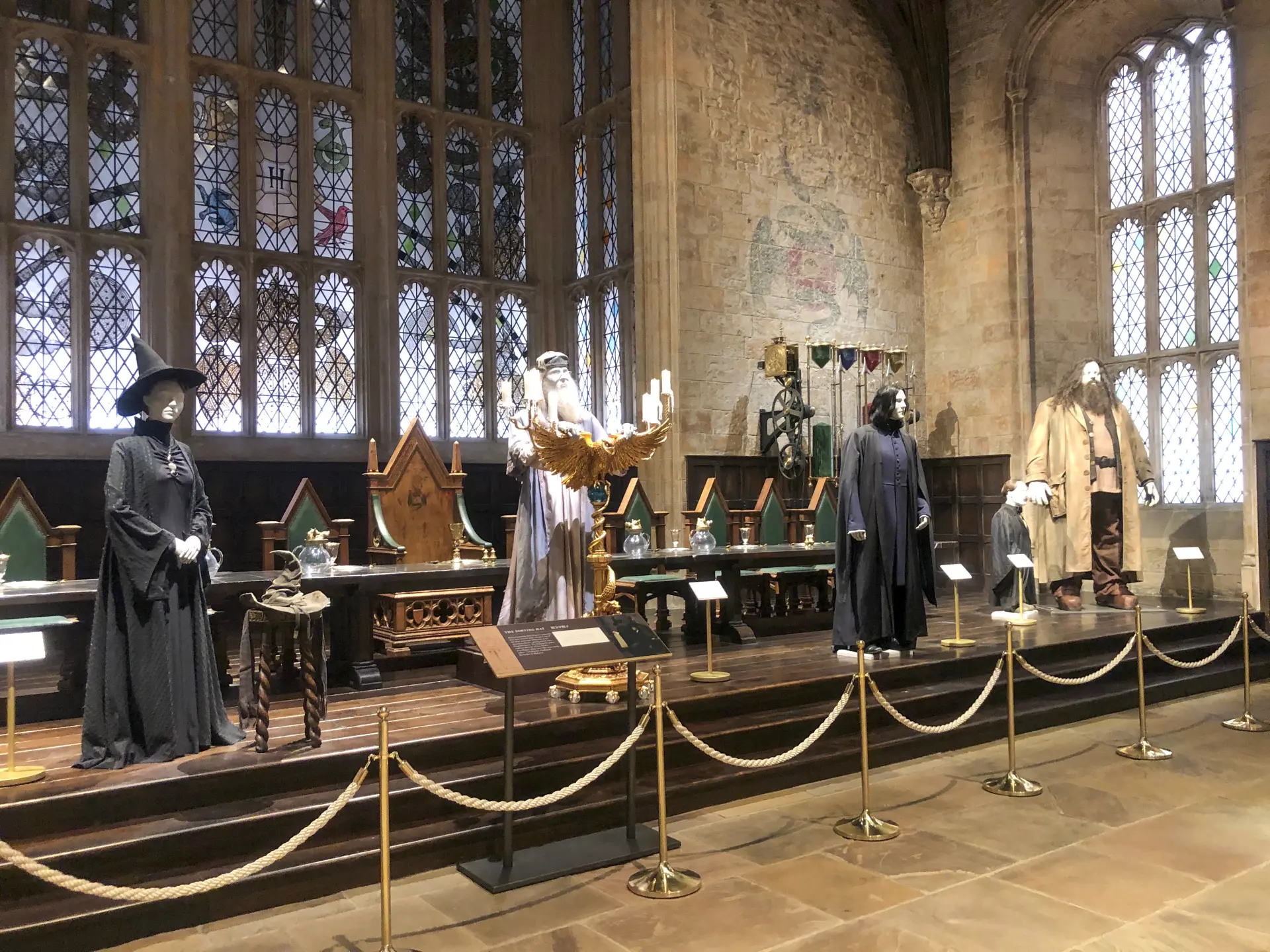 Dumbledore’s owl podium and the Sorting Hat
