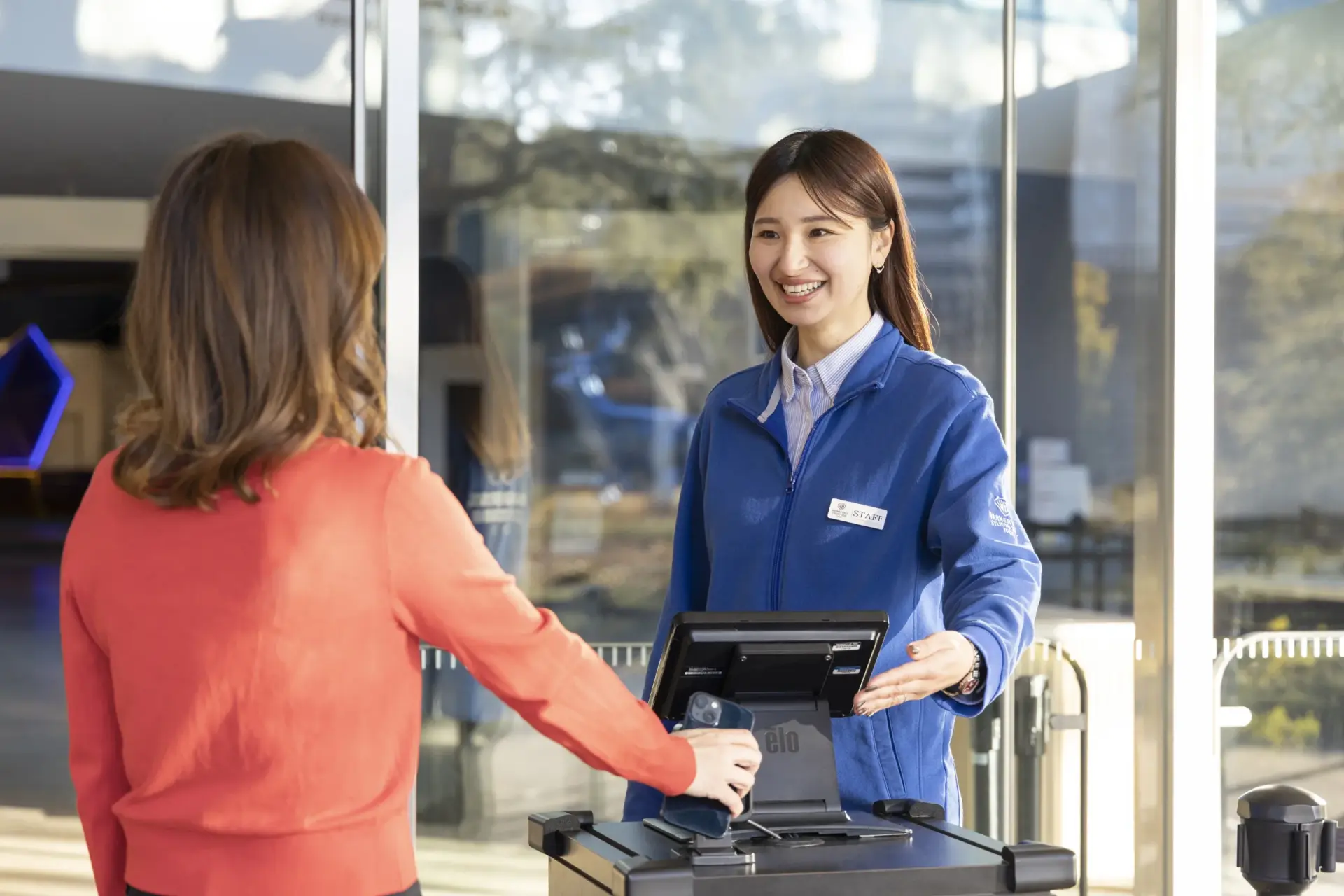 Arrive one hour early and carve out extra time to explore the lobby