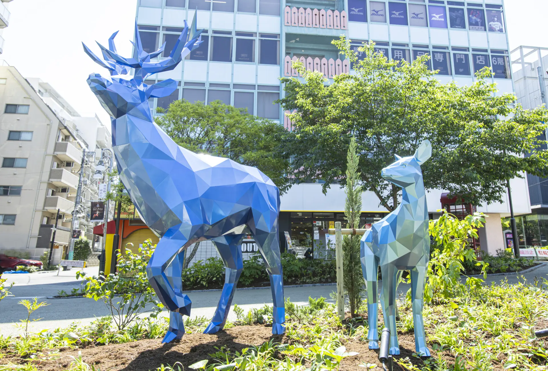 Patronus statues await just outside the station