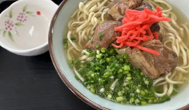Okinawa Soba topped with "soki" is also commonly known as "Soki Soba."