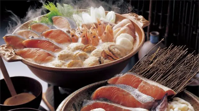 Ishikari Nabe: a stew of salmon and vegetables hailing from Ishikari City