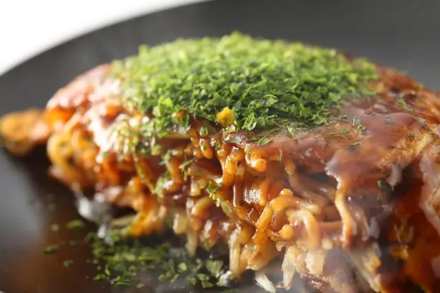 Okonomiyaki, the soul food of Hiroshima that’s loaded up with heaps of healthy, tasty cabbage.