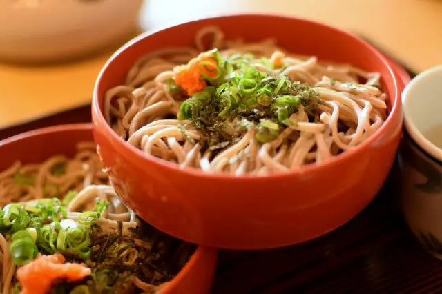Izumo Soba, easy to spot by its dark color and robust flavors.