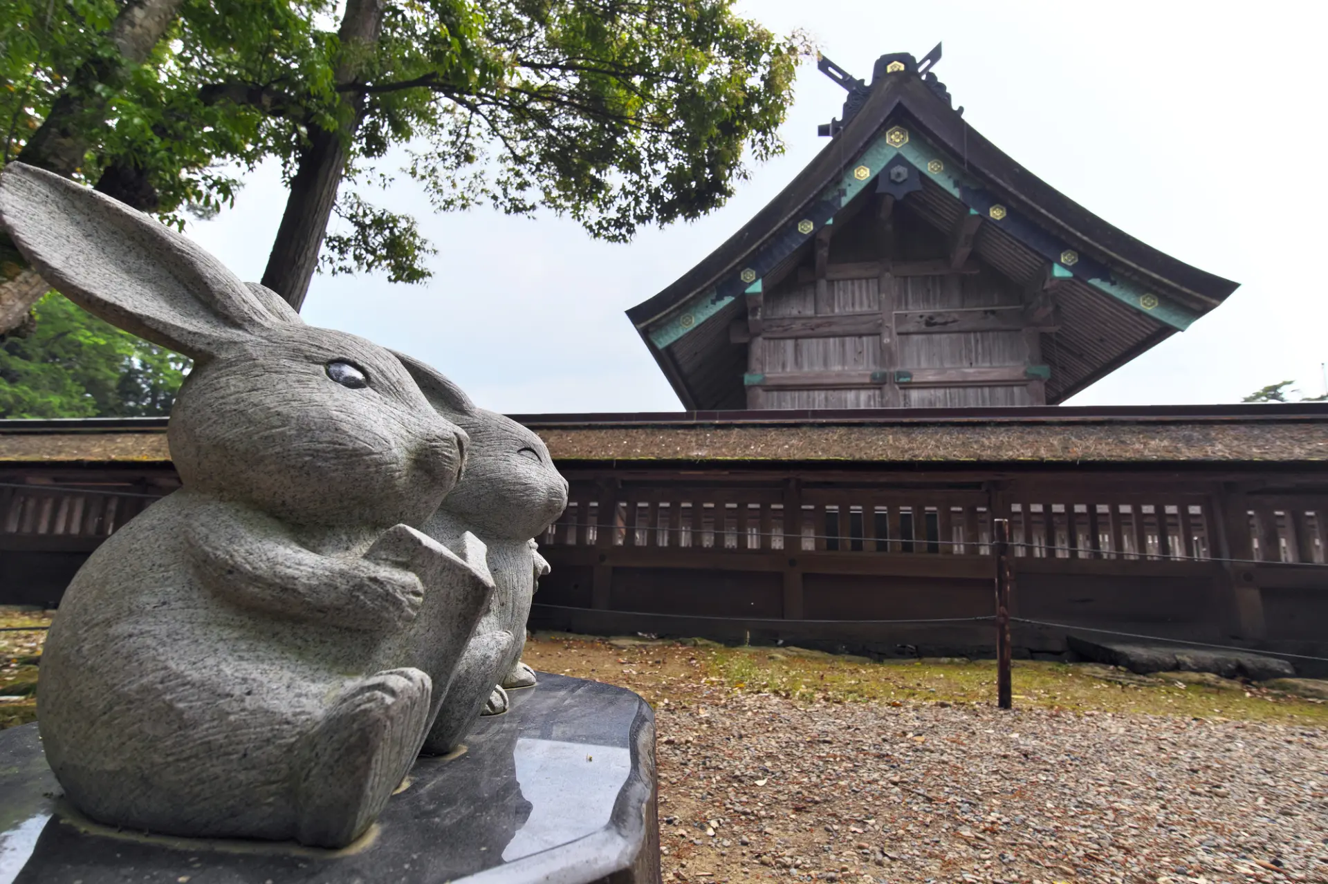 逸話に登場する白兎の像