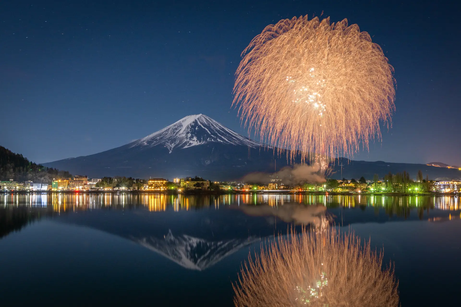 富士五湖之中作為觀光地最為熱鬧的「河口湖」