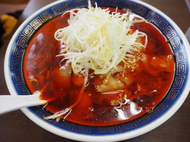 Katsuura Tantanmen is characterized by its vibrant red soup.