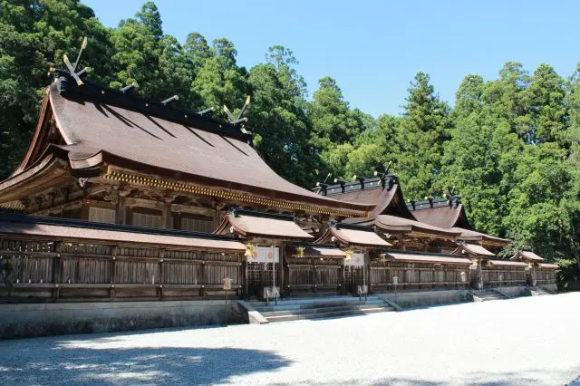 112-feet-tall shrine gate is the landmark. The sacred place for Kumano Pilgrimage