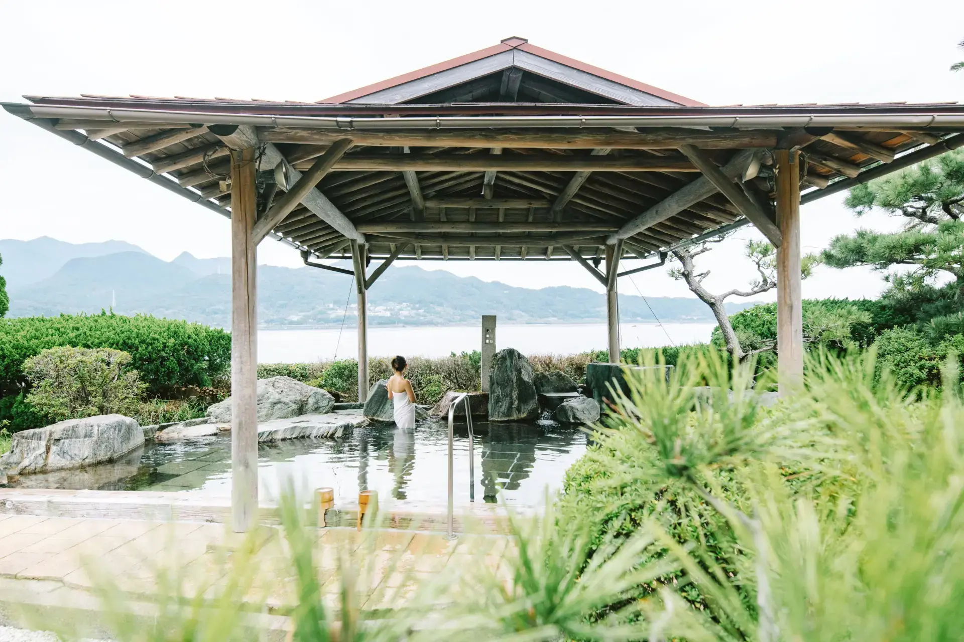 Relax after your walk at Nanki Katsuura Onsen, overlooking the ocean