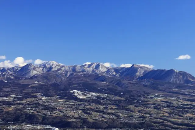 冬季可以從露天溫泉眺望積雪覆蓋的赤城山之壯麗風景