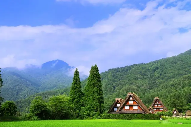 漫步白川鄉，感受山村夏日的天空、青山綠水和涼爽的微風