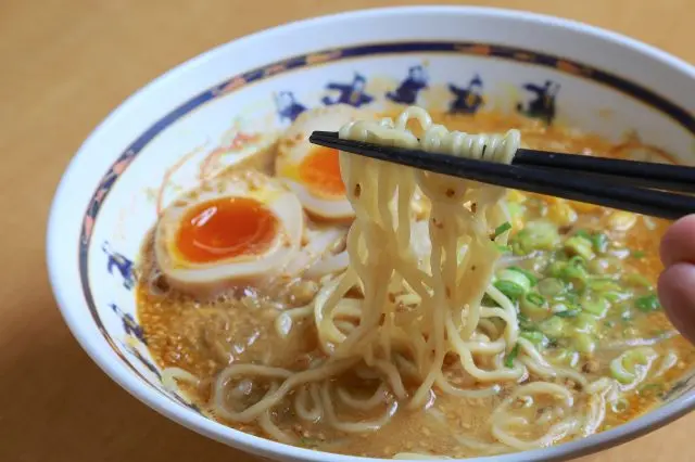 A bowl of Tantan noodles with a refreshing sesame miso flavor.