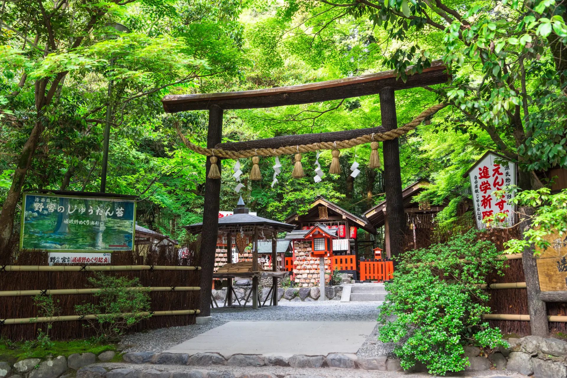 竹林の小径に佇む野宮神社