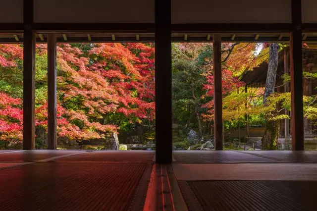 优美的自然风光和历史建筑相融相衬，营造出日本独有的优雅氛围