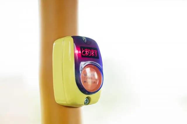 Image of a stop button on the bus.