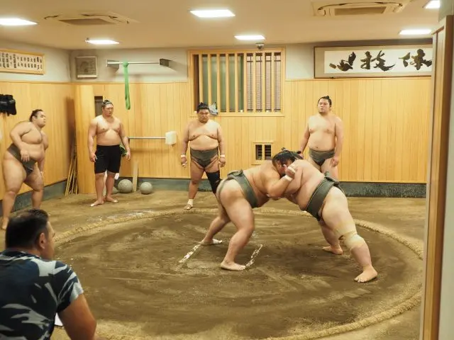 The stable master may even give a heartfilled speech. The wrestlers continue to train rigorously each day in hopes to become sekitori (ranked in the juryo division or higher).